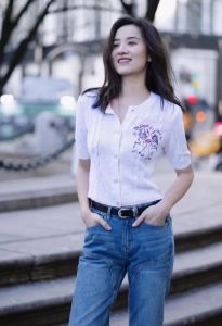 宋佳牛仔裤_衬衫塞裤西装搭裤，上班休闲都好看！